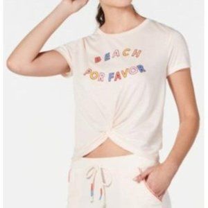 Jenni Twist-Front Pajama Top, beach por favor peach M